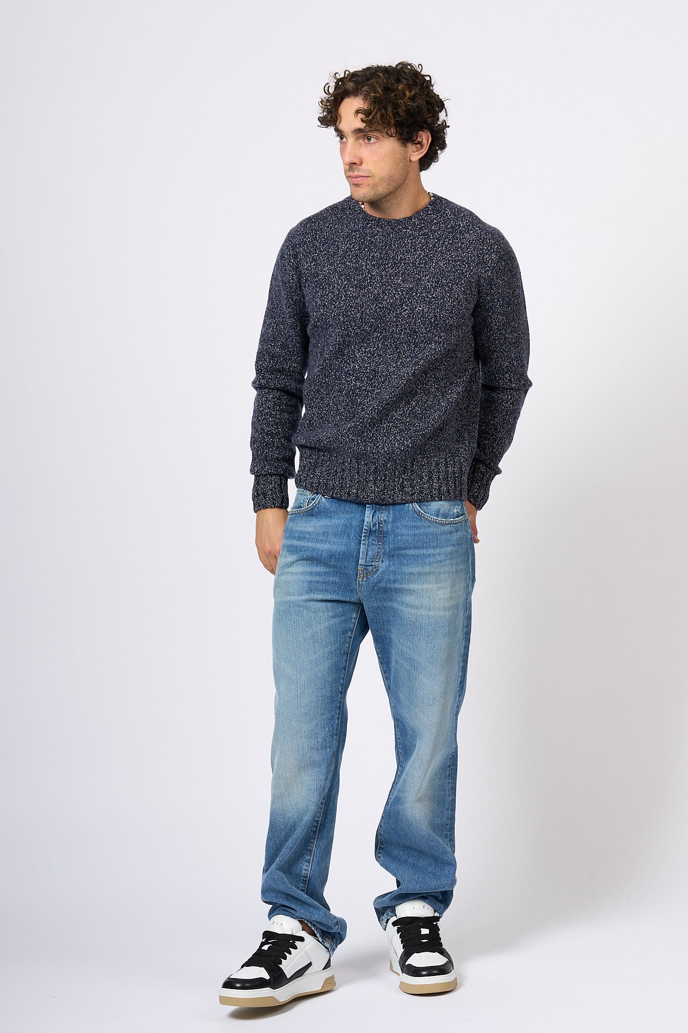 Customer Lovers Maglia Cashmere Blu Uomo-3