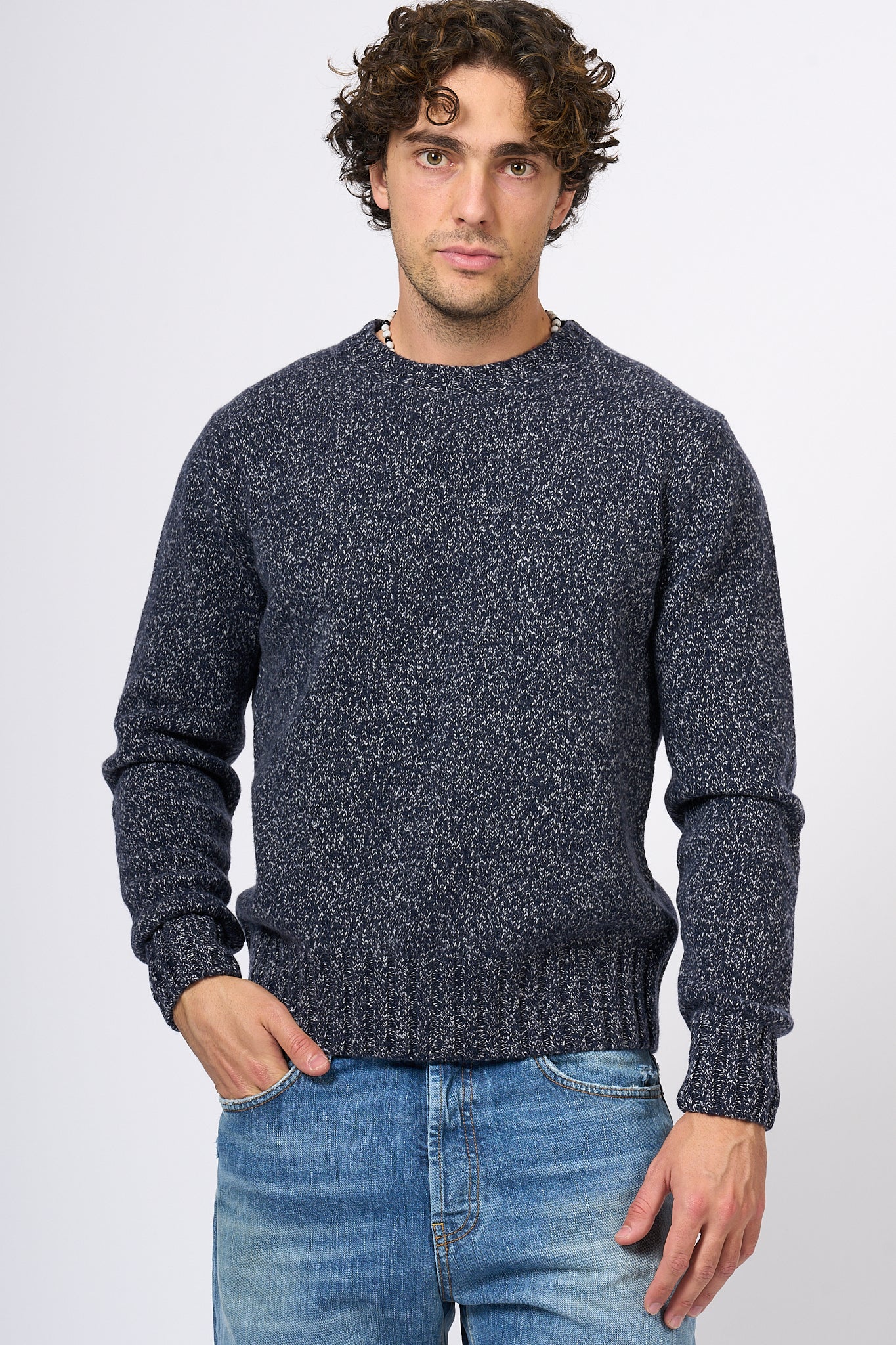 Customer Lovers Maglia Cashmere Blu Uomo-1