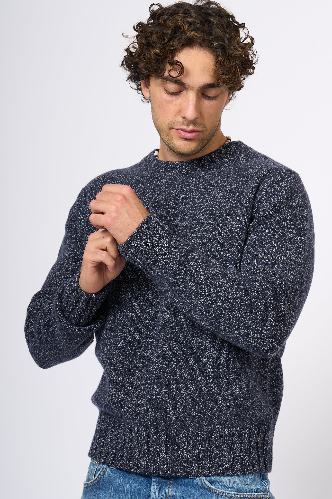 Customer Lovers Maglia Cashmere Blu Uomo-6