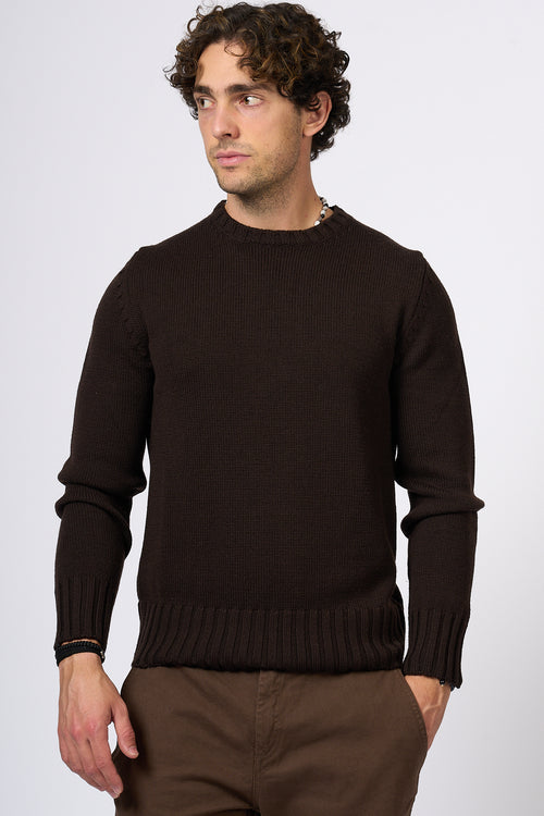 Customer Lovers Men's Brown Crewneck Sweater-2