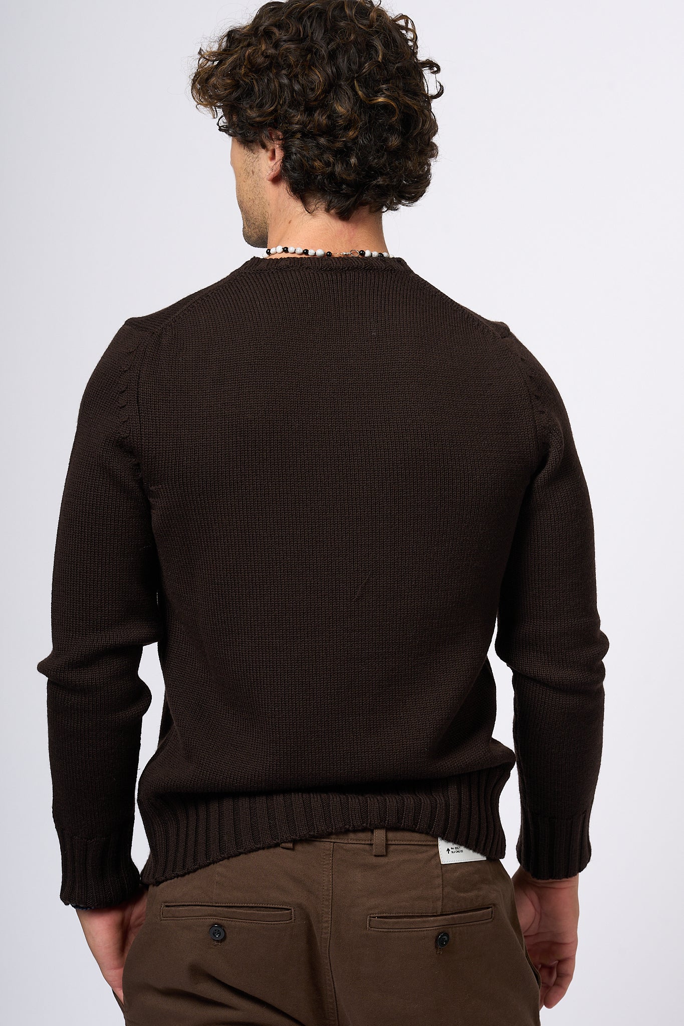 Customer Lovers Men's Brown Crewneck Sweater-6