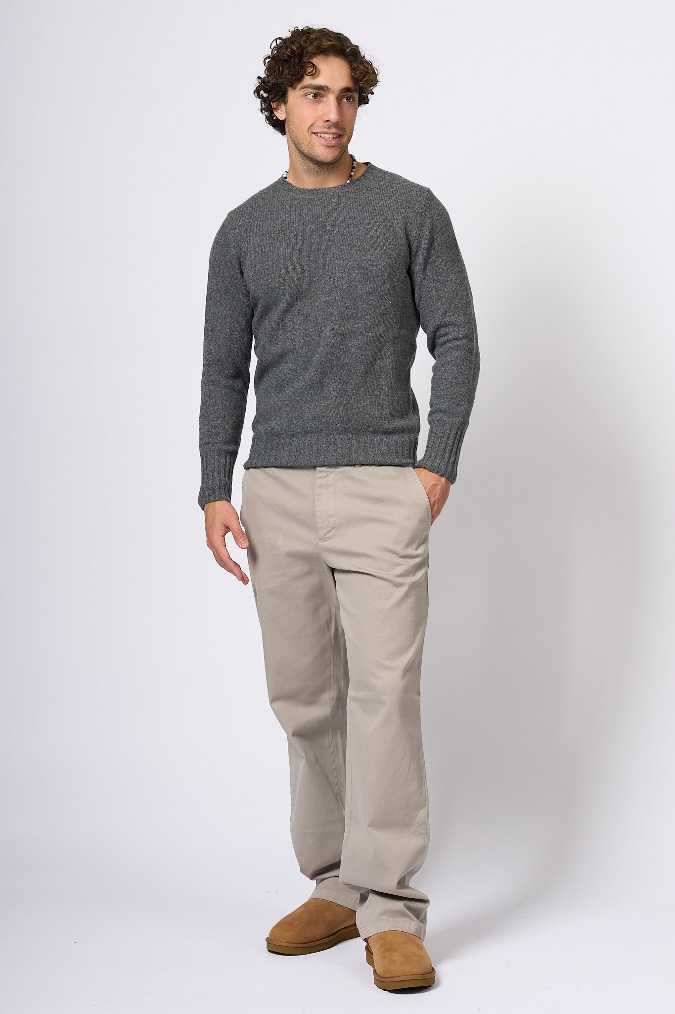 Customer Lovers Lambswool Sweater Grey Men-5