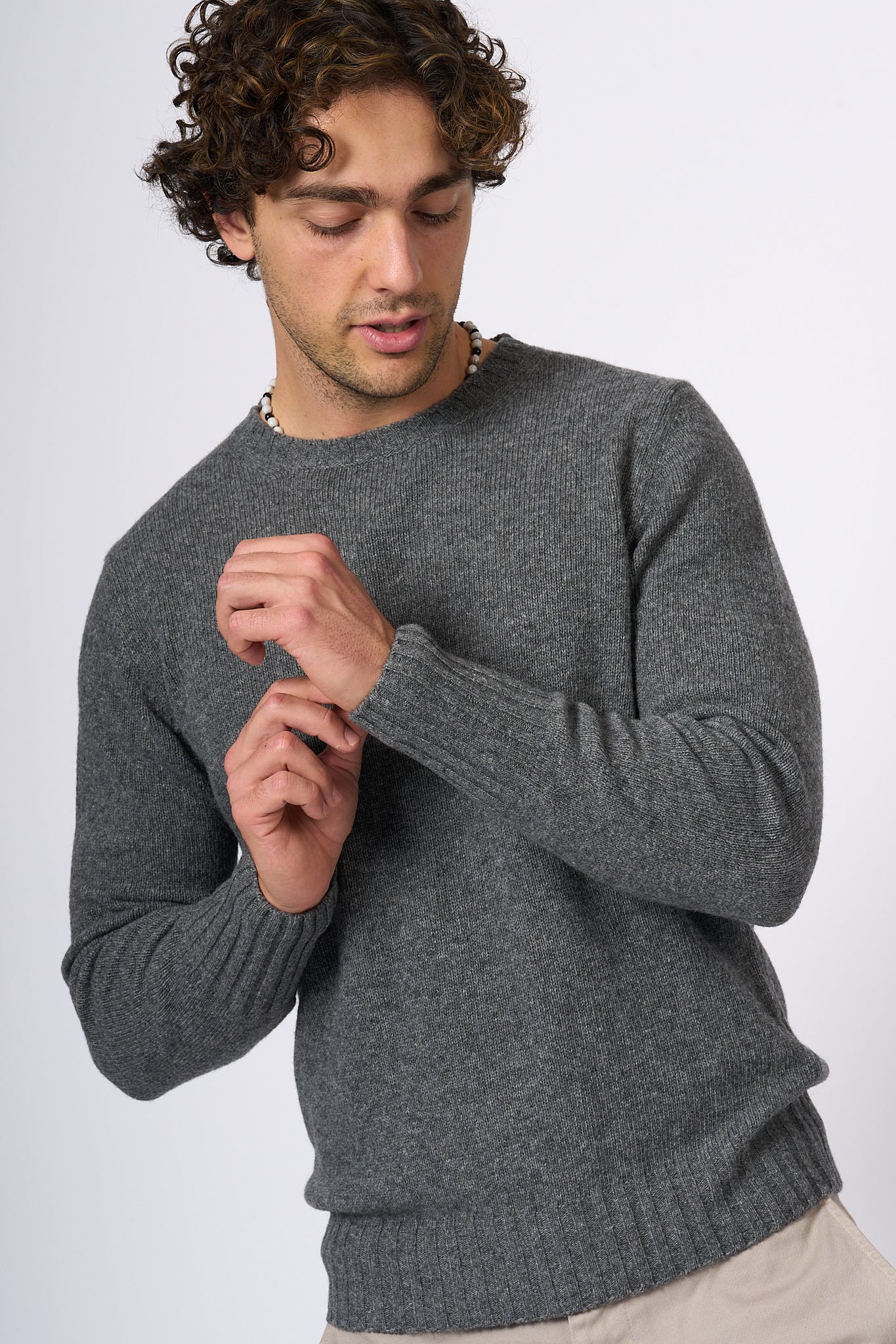 Customer Lovers Lambswool Sweater Grey Men-1