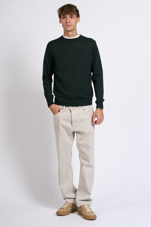 Customer lovers Maglia Giro Merino Verde scuro Uomo