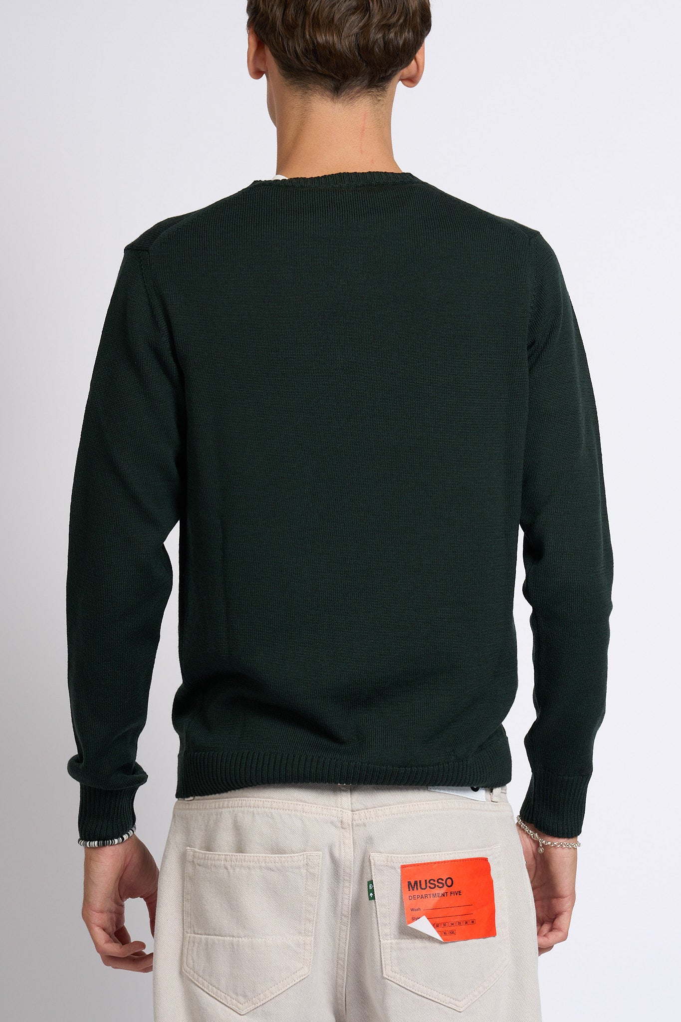 Customer lovers Maglia Giro Merino Verde scuro Uomo-5