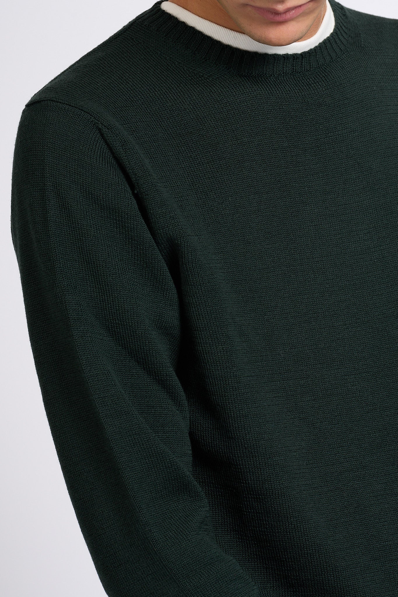 Customer lovers Maglia Giro Merino Verde scuro Uomo-6