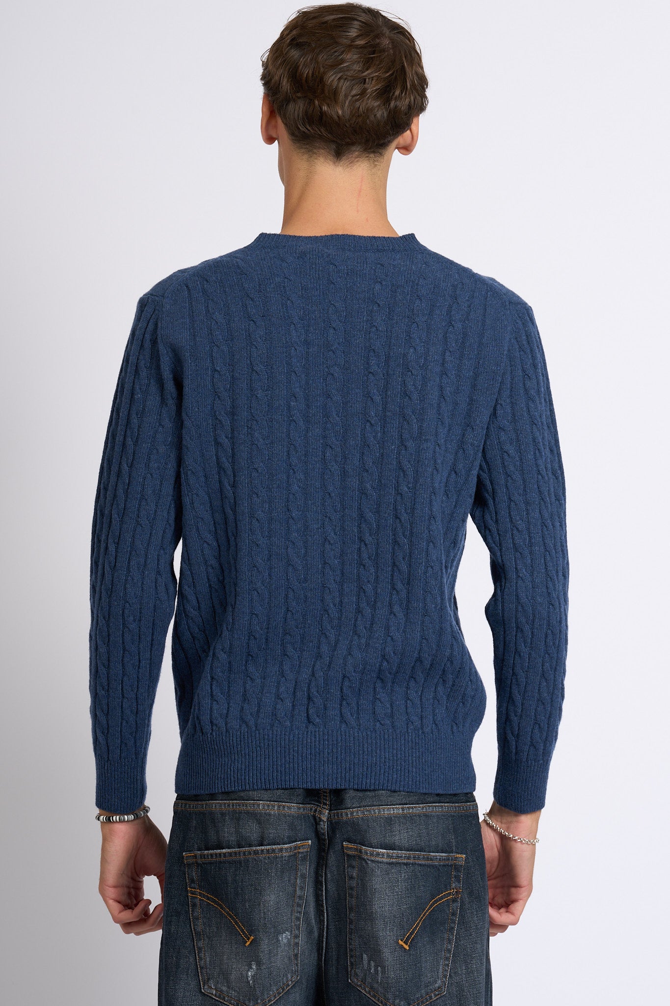 Customer lovers Maglia Giro Treccia Blu Uomo-7