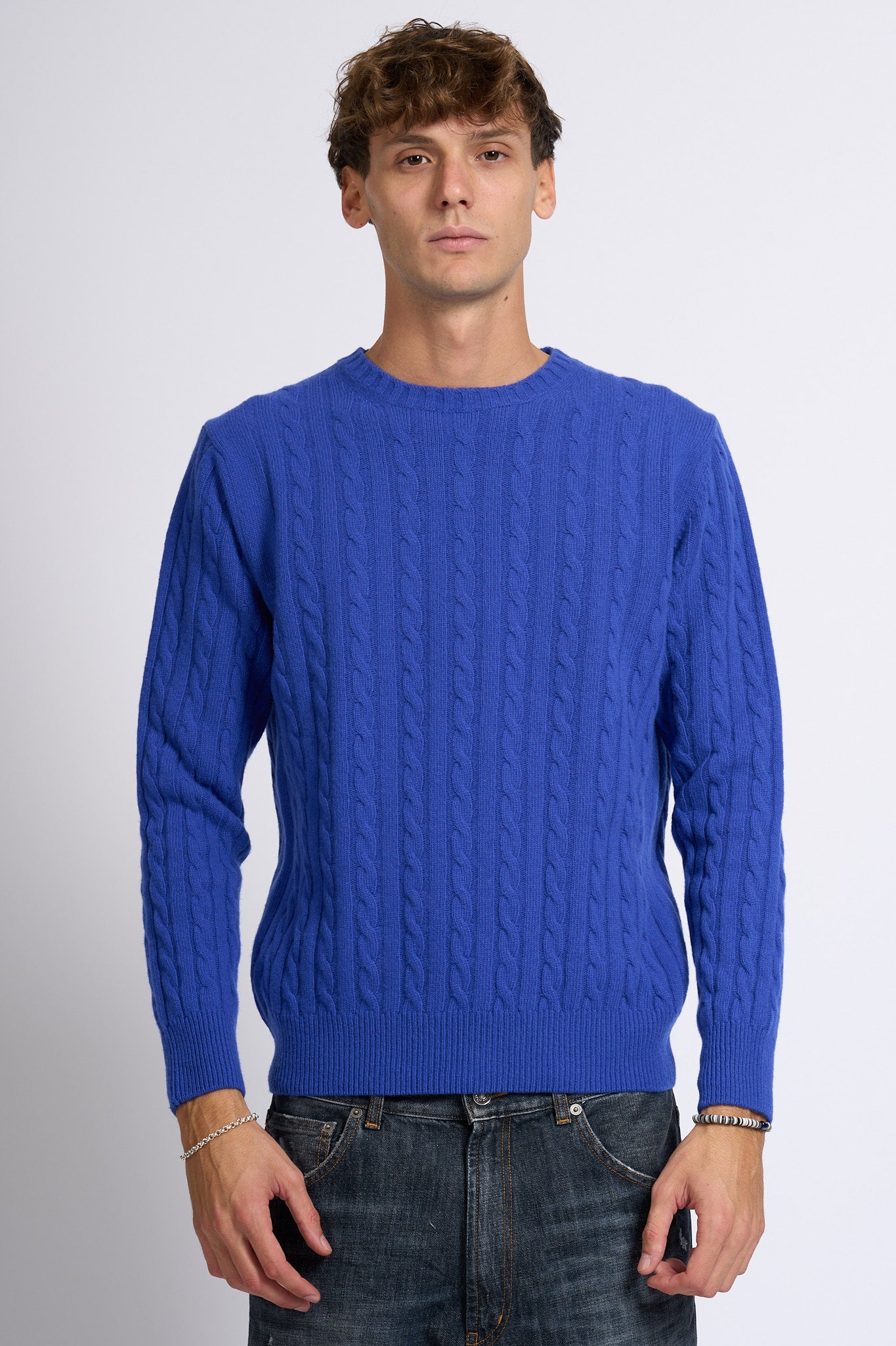 Customer lovers Maglia Giro Treccia indaco Uomo-4