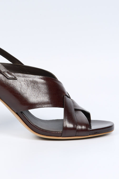 Del Carlo Sandalo ATENE Tacco Alto Caffe' Donna-2