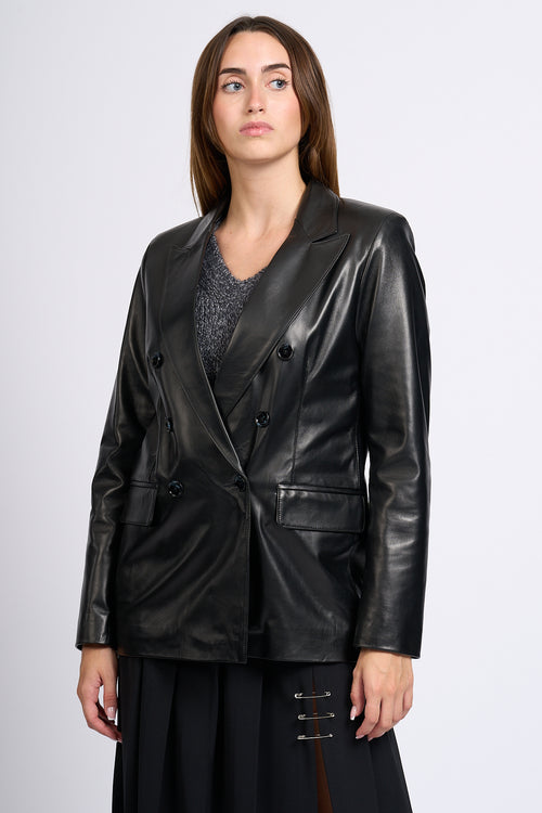 Department5 Blazer Pelle Arielle Nero Donna