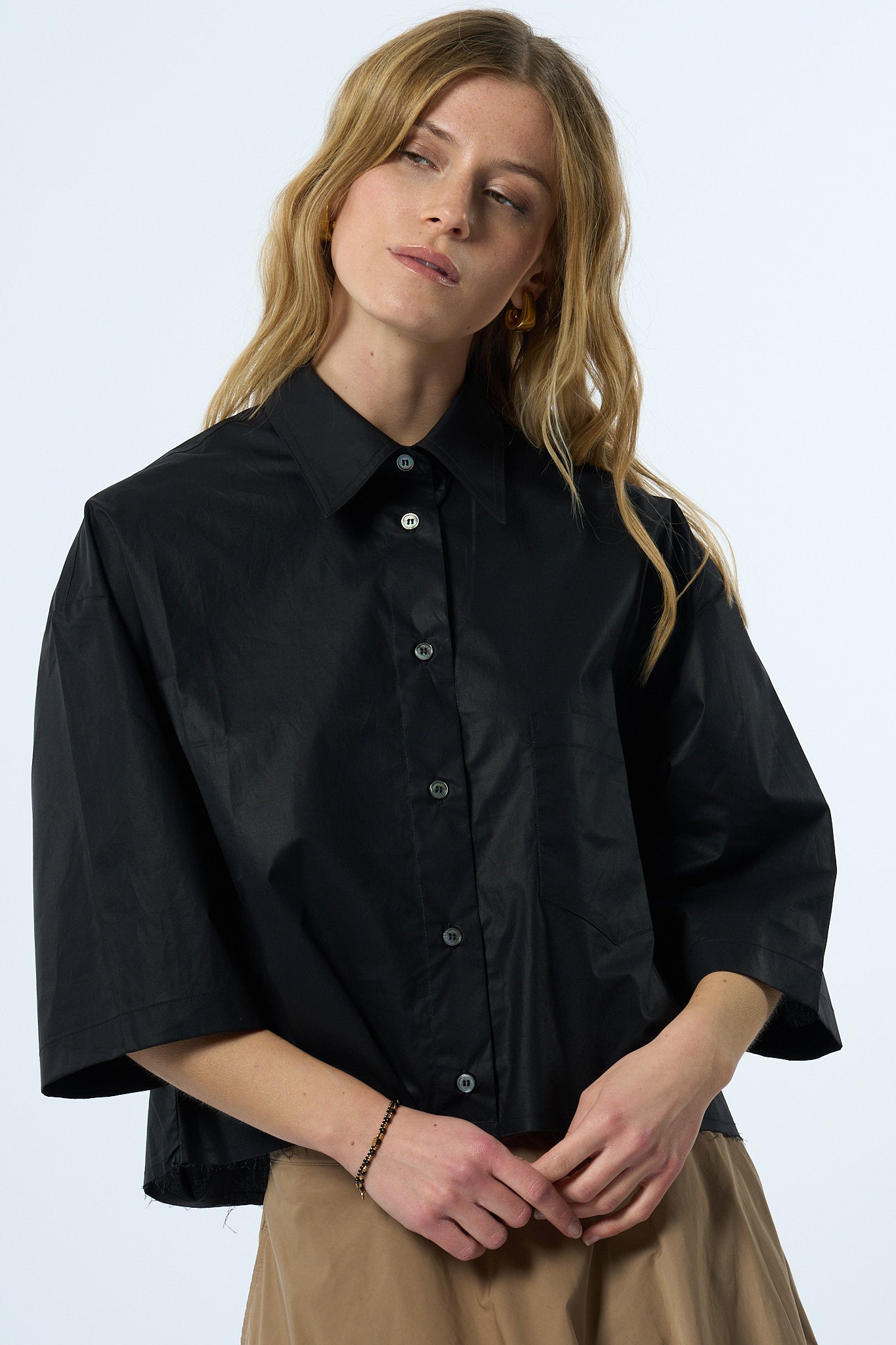 Department5 Camicia Boxy Nero Donna-4