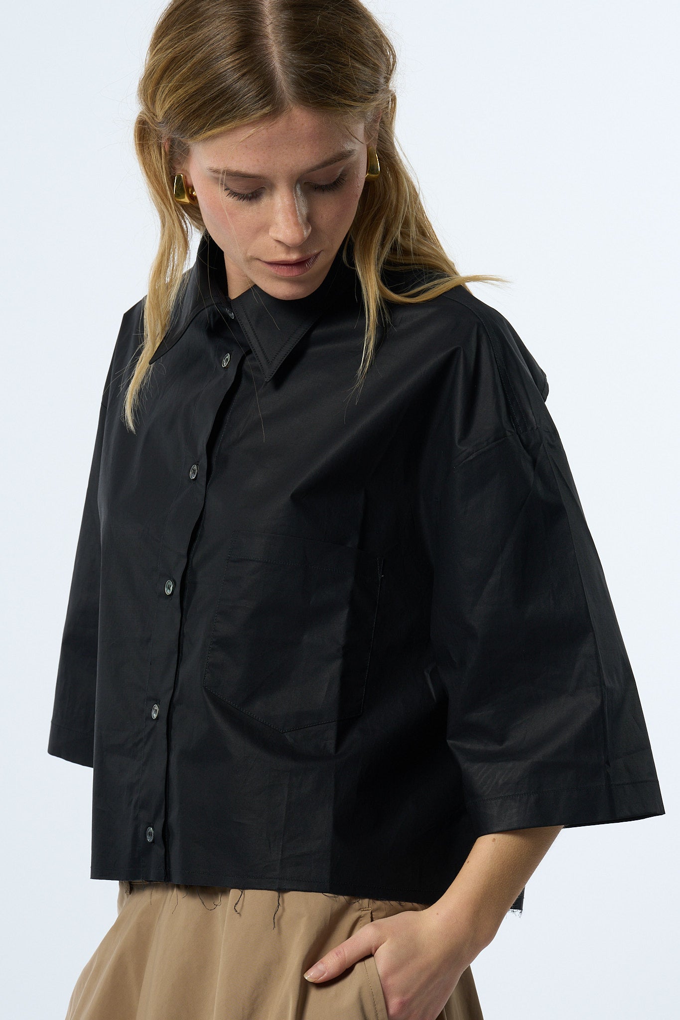 Department5 Camicia Boxy Nero Donna-1