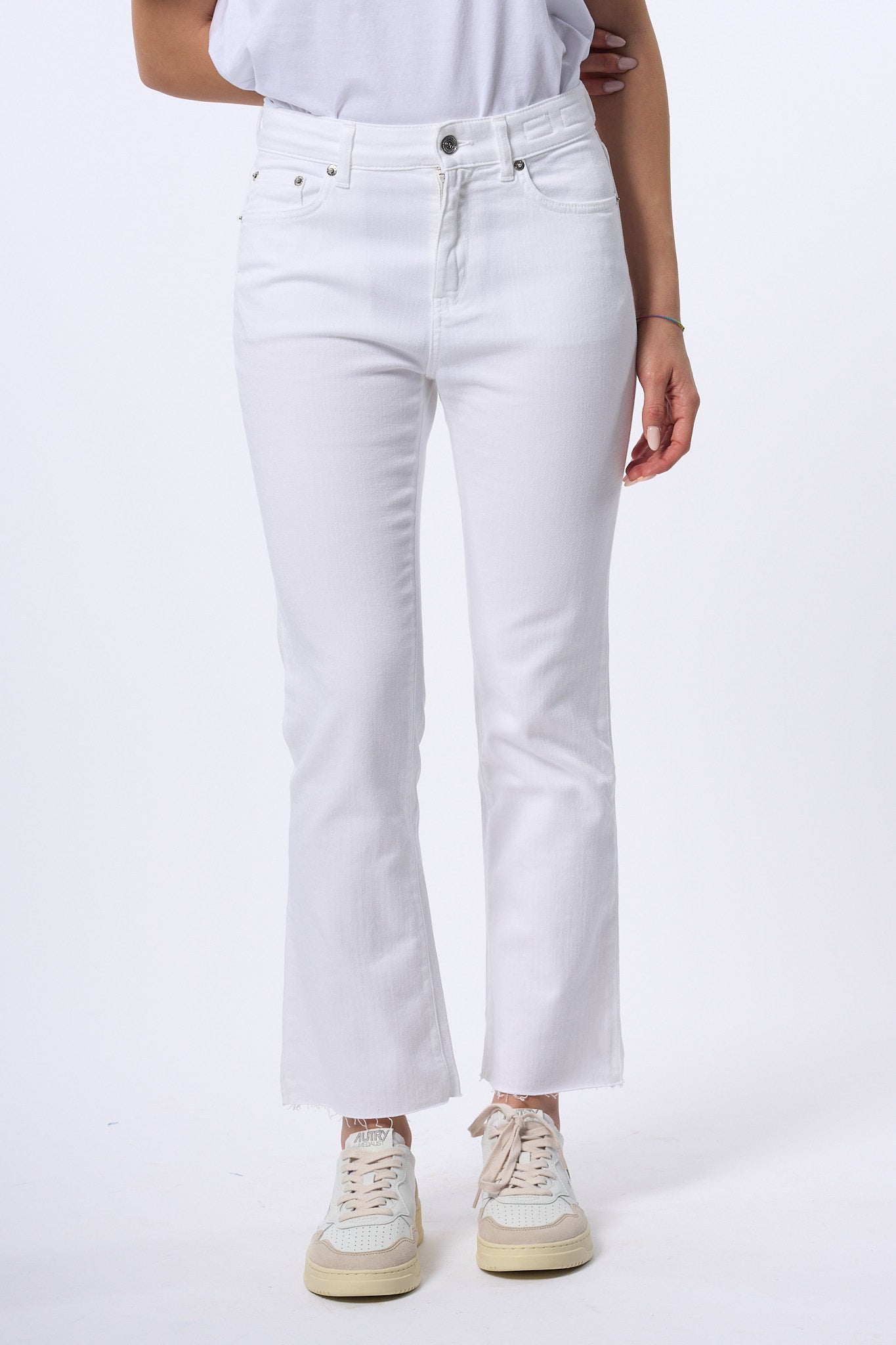 Department5 Jeans Sfrangiato Bianco Donna-4