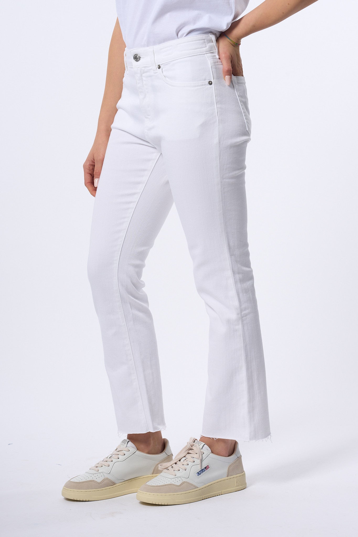 Department5 Jeans Sfrangiato Bianco Donna-1