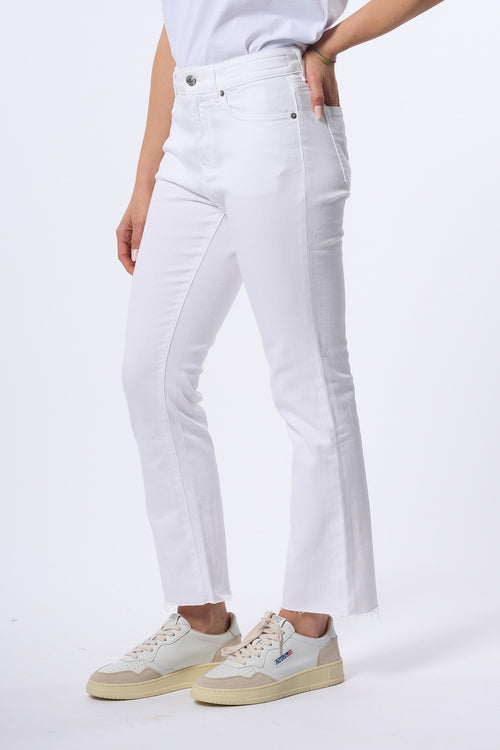 Department5 Jeans Sfrangiato Bianco Donna