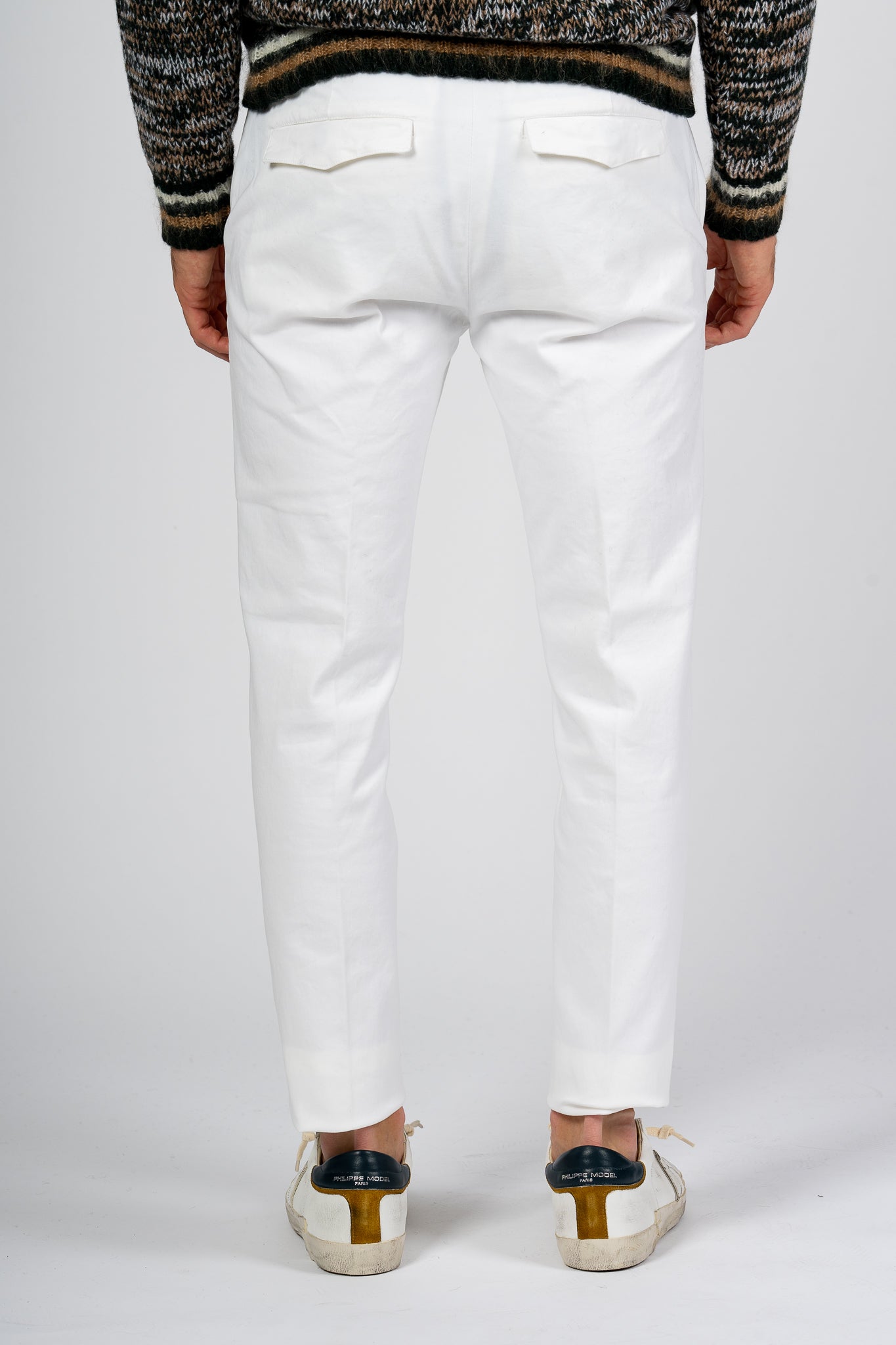 Department5 Men's White Fustian Crop Trousers-5