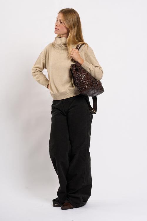 Department5 Pantalone Pretender Velluto Moro Donna-2