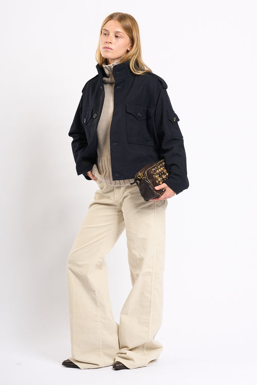 Department5 Pantalone Pretender Velluto Panna Donna