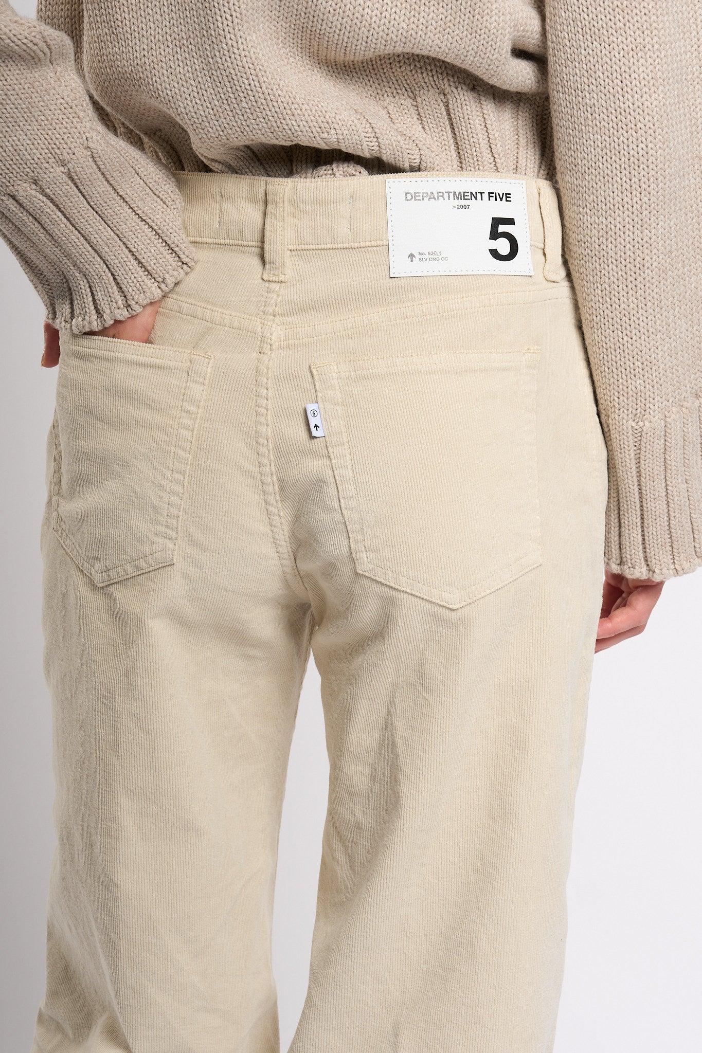 Department5 Pantalone Pretender Velluto Panna Donna-5