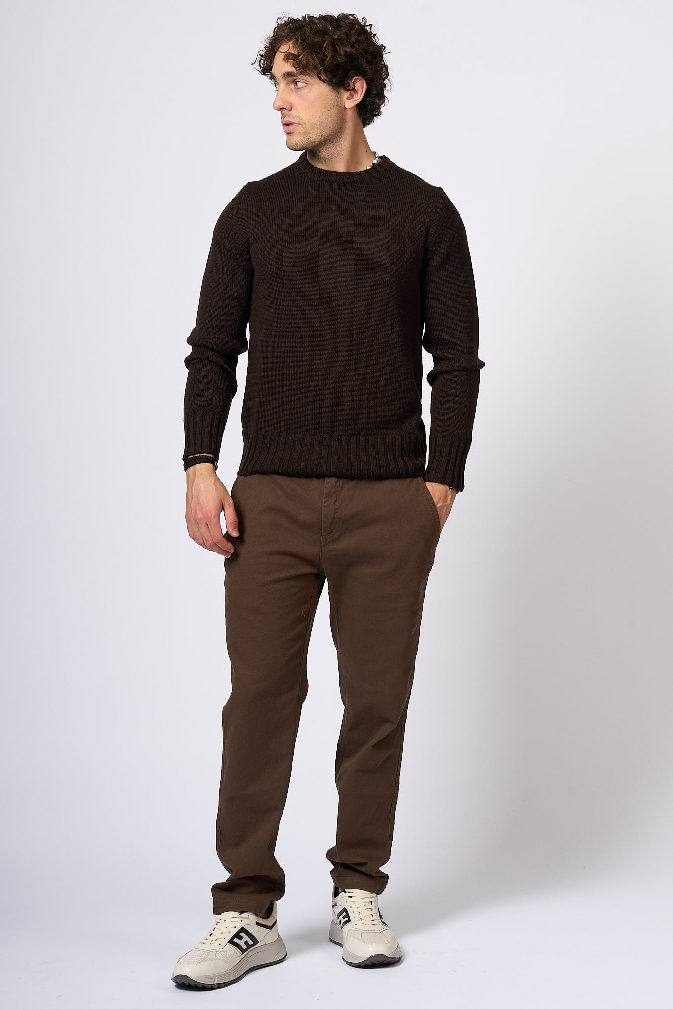 Department5 Prince Gabardine Brown Men's Trousers-4