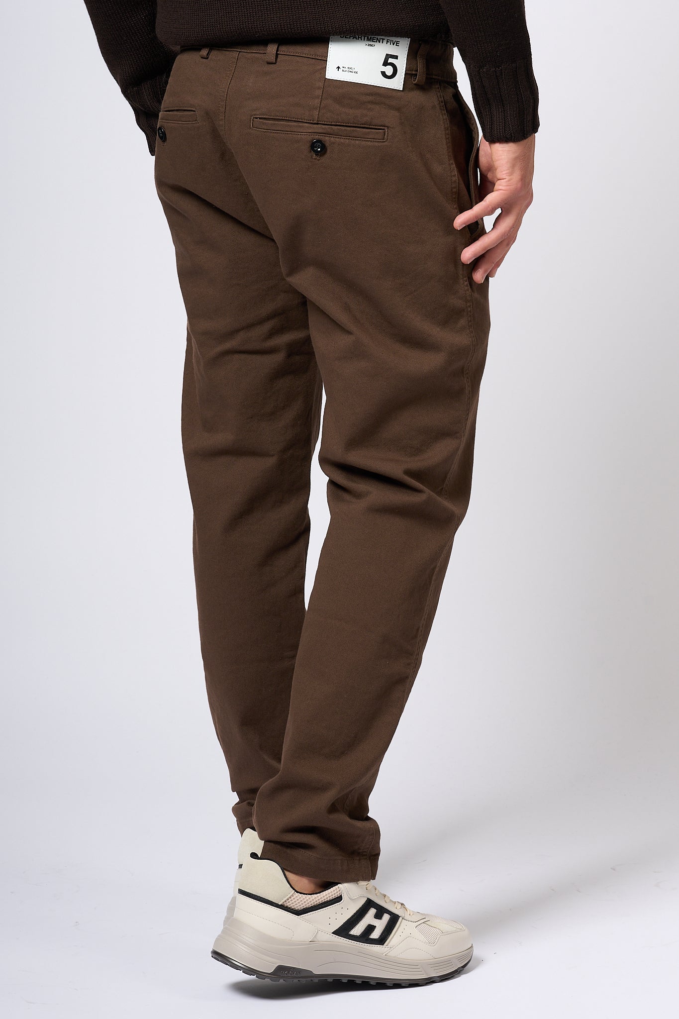 Department5 Prince Gabardine Brown Men's Trousers-3