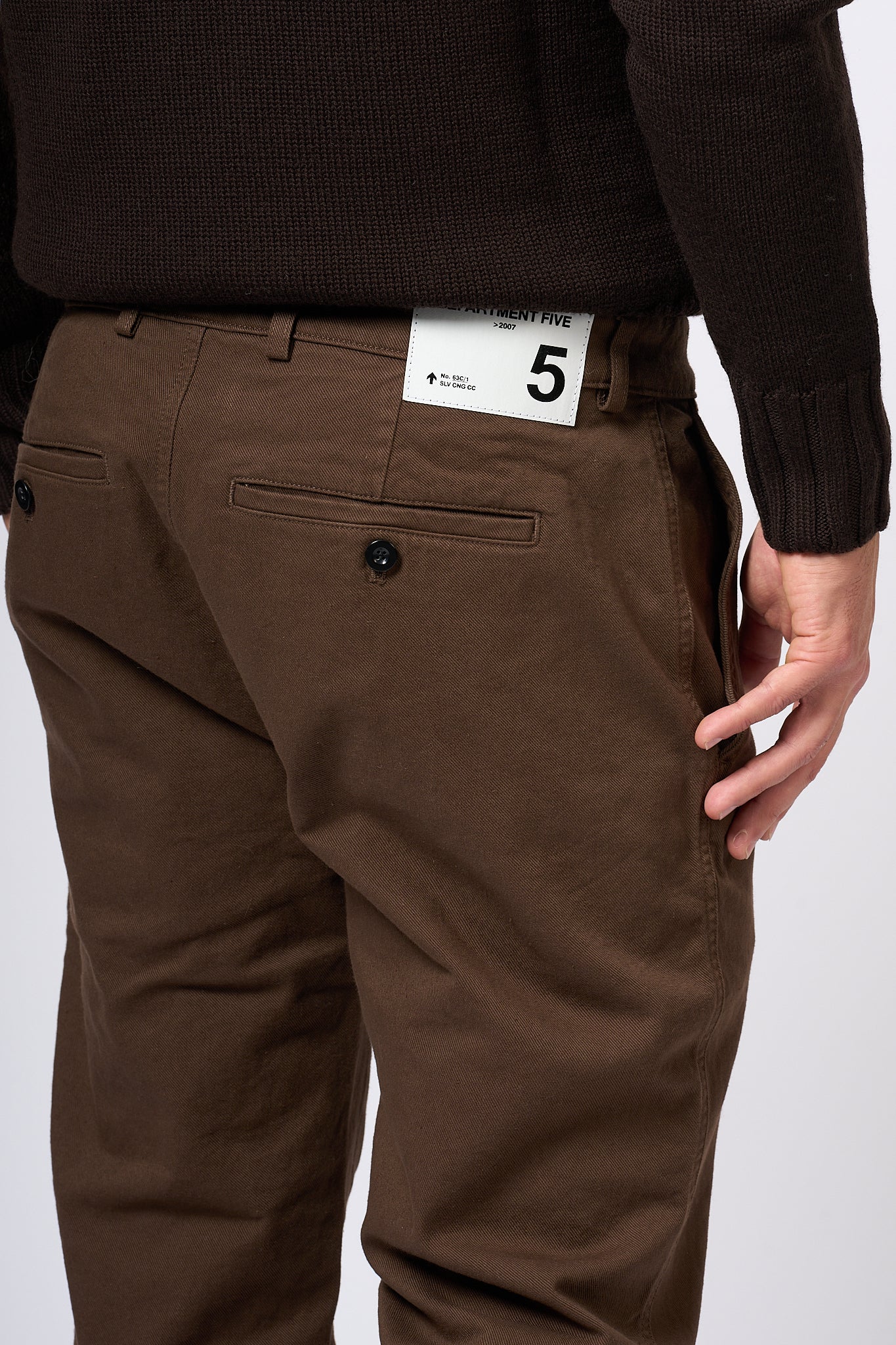 Department5 Prince Gabardine Brown Men's Trousers-6