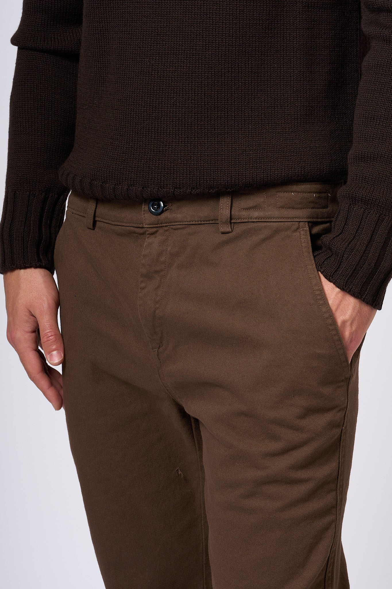 Department5 Prince Gabardine Brown Men's Trousers-2