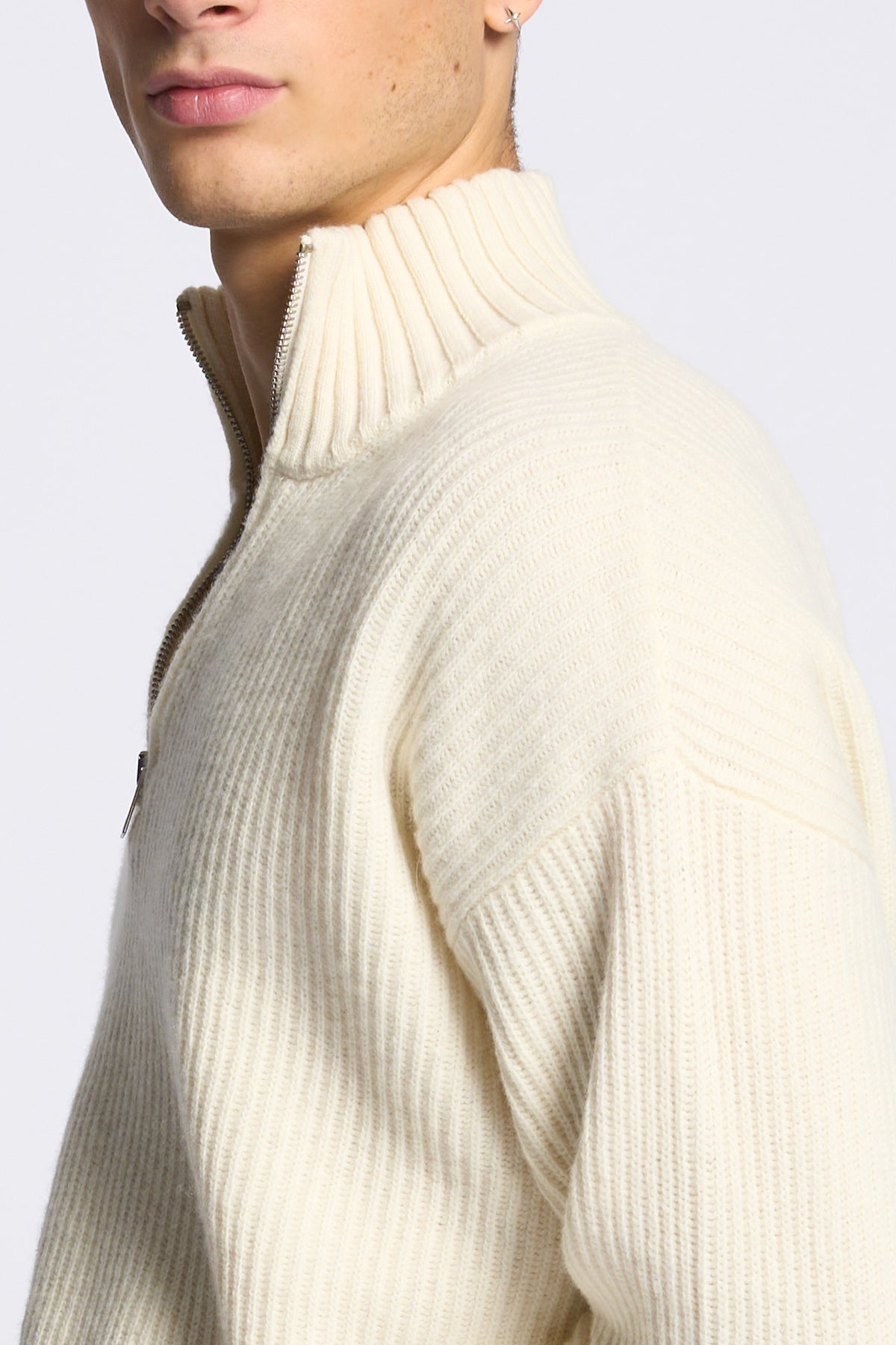 Diana studio Maglia Mezza Zip Costa Panna Uomo-5