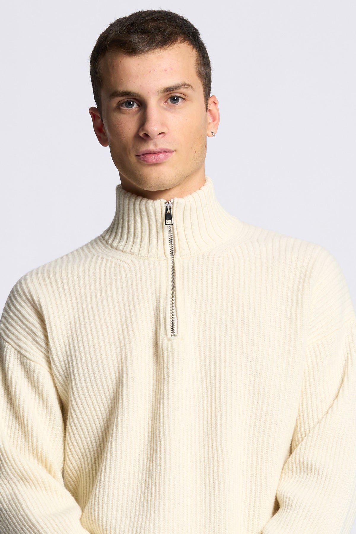 Diana studio Maglia Mezza Zip Costa Panna Uomo-1