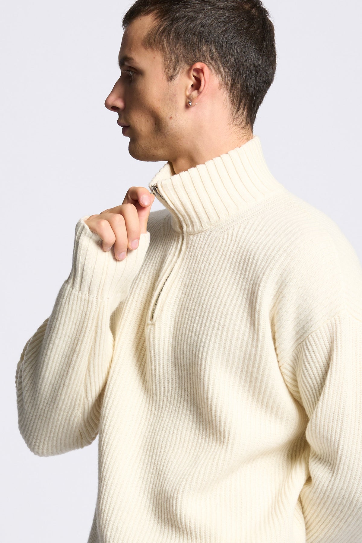 Diana studio Maglia Mezza Zip Costa Panna Uomo-6