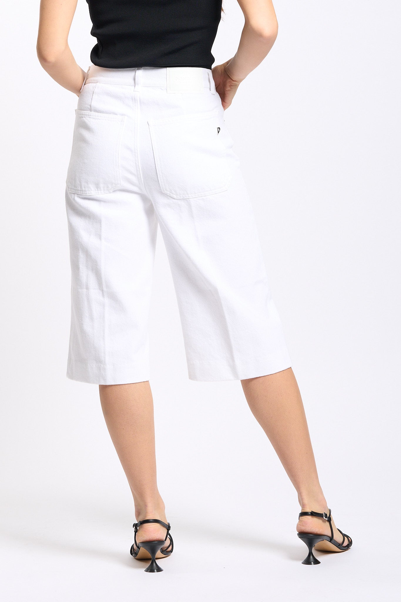Dondup Bermuda Delfine Bianco Donna-4