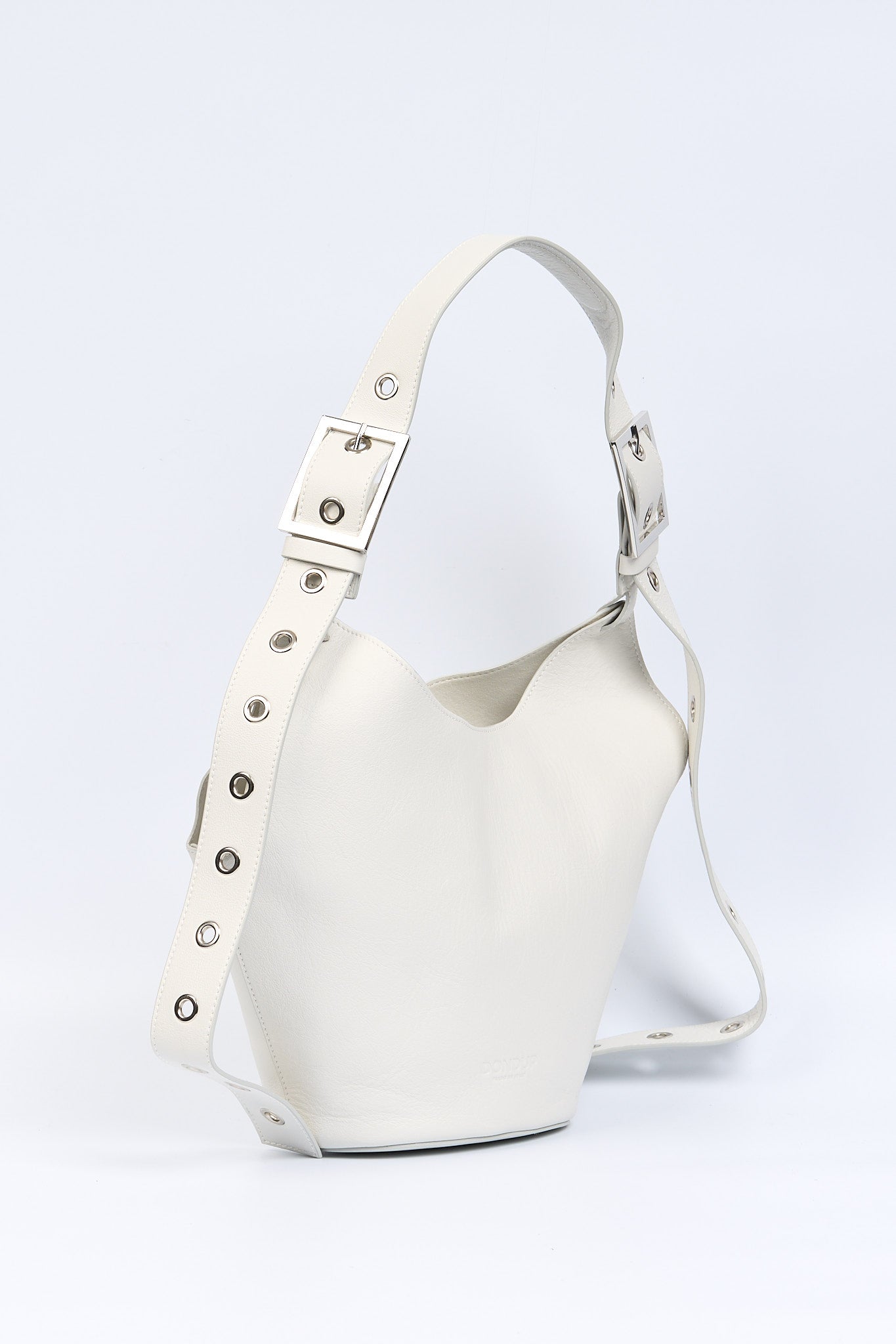 Dondup Borsa Small Hobo Pelle Bianco Donna-4