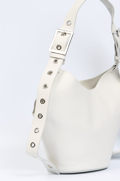 Dondup Borsa Small Hobo Pelle Bianco Donna-2