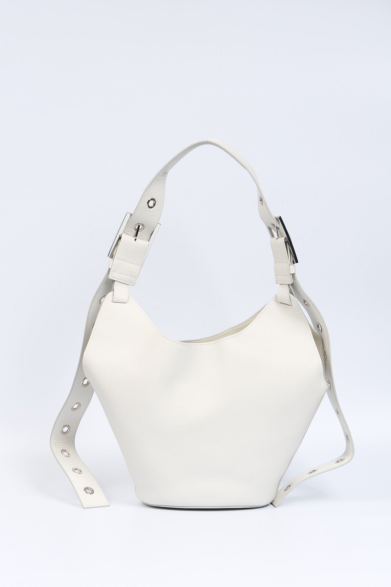 Dondup Borsa Small Hobo Pelle Bianco Donna-5