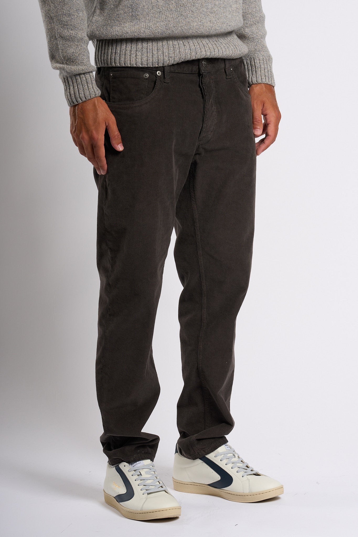 Dondup Pantalone Brighton Velluto Cioccolato Uomo-5
