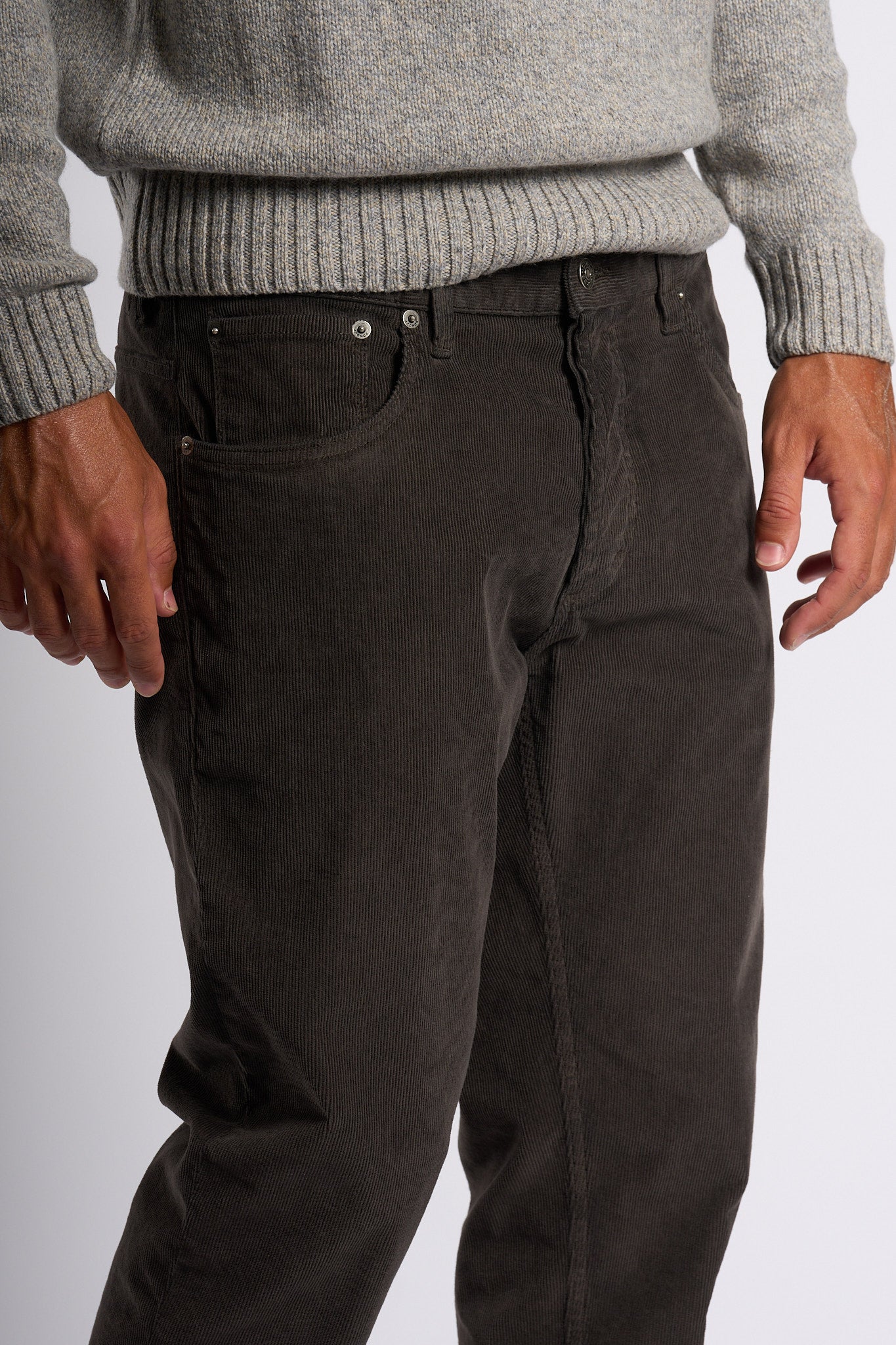 Dondup Pantalone Brighton Velluto Cioccolato Uomo-4