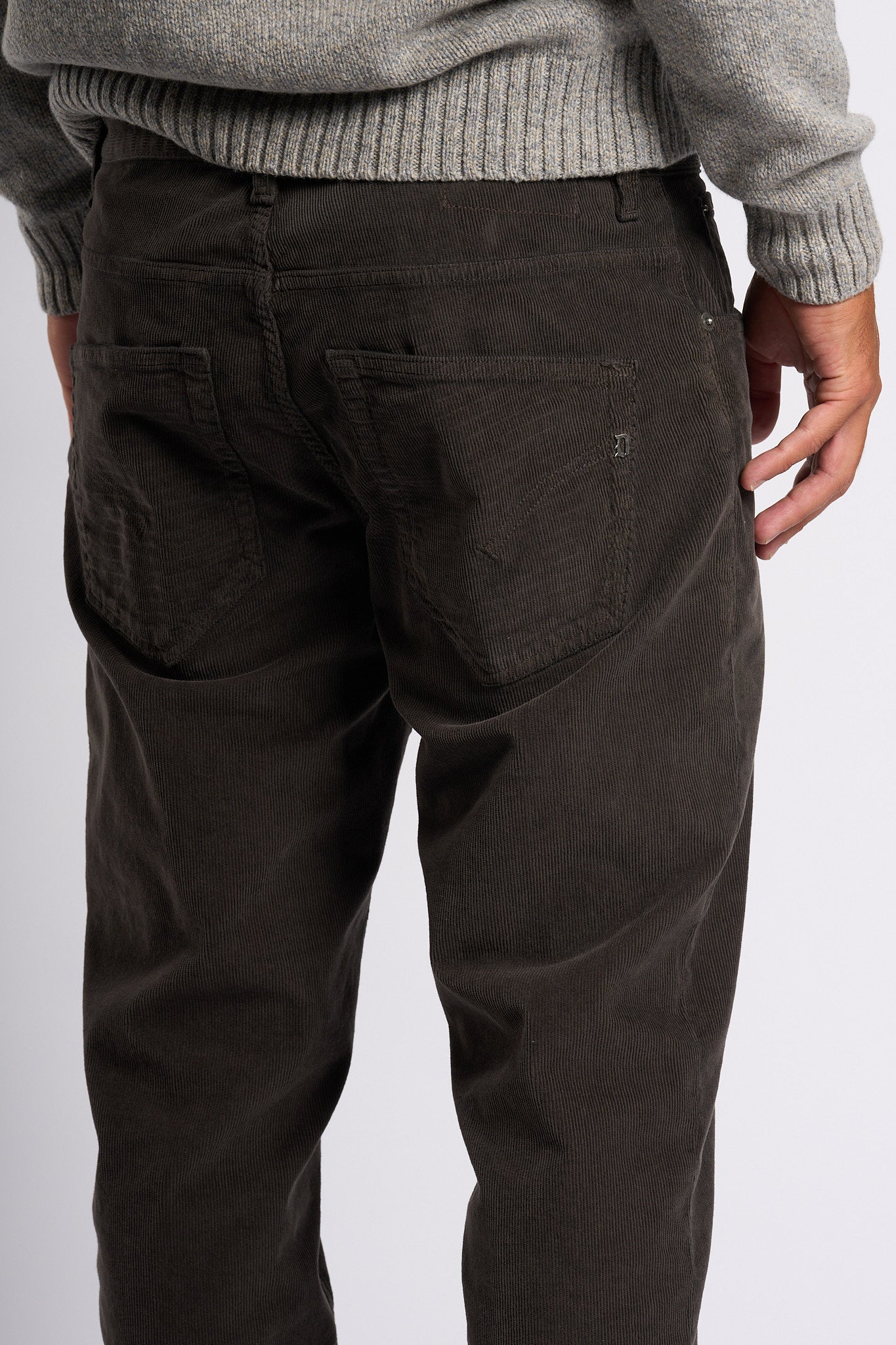 Dondup Pantalone Brighton Velluto Cioccolato Uomo-3
