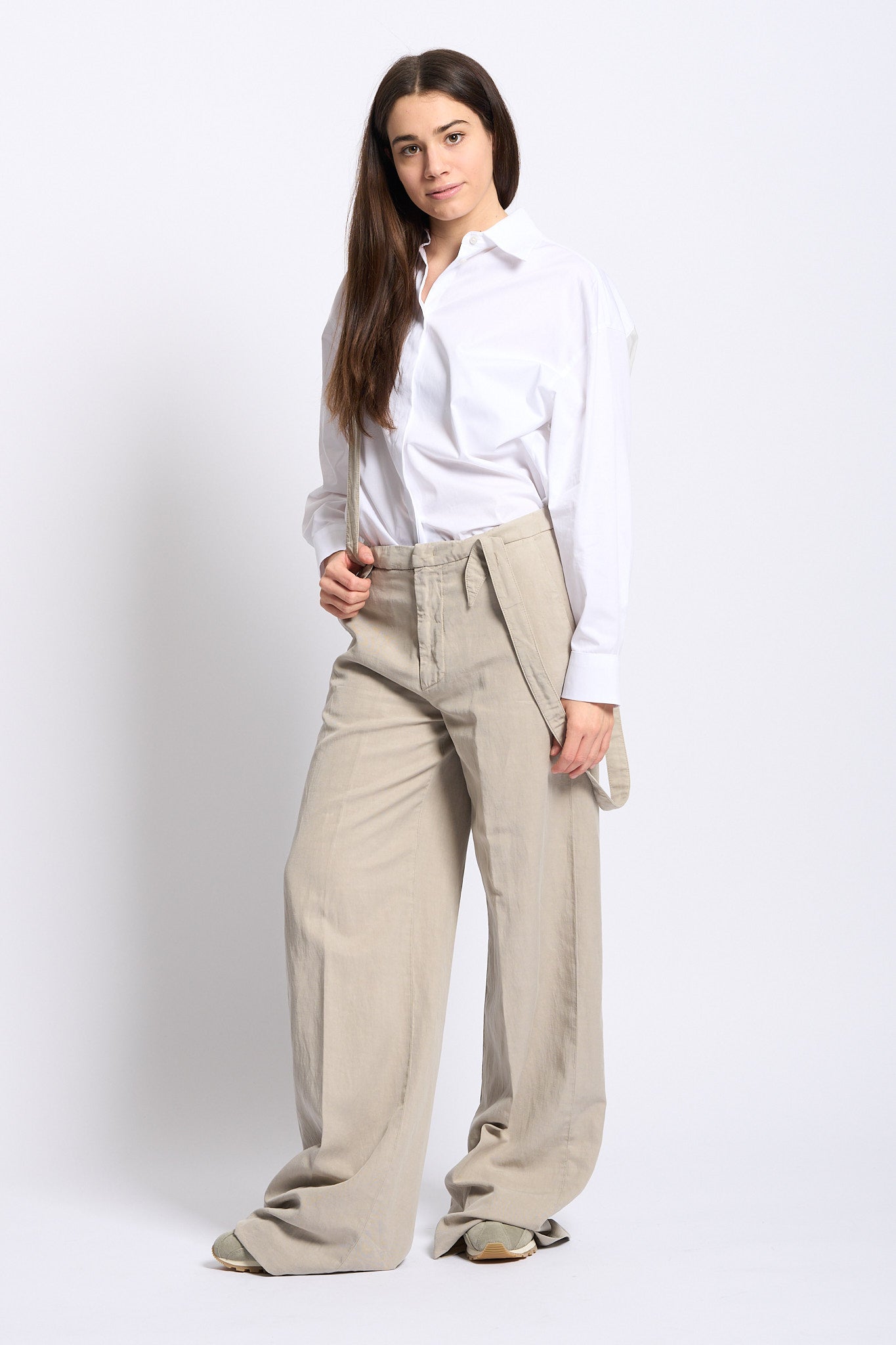 Dondup Camicia Over Retro Voile Bianco Donna-3