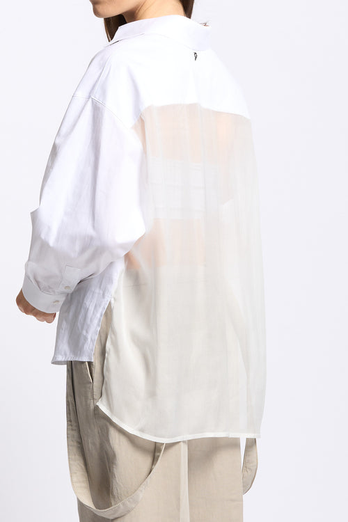 Dondup Camicia Over Retro Voile Bianco Donna