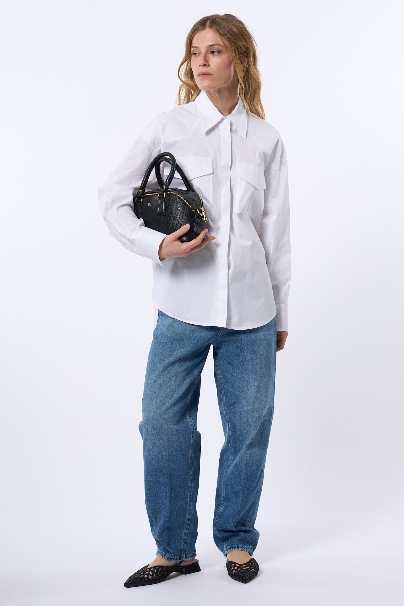 Dondup Camicia Tasche Bianco Donna-7