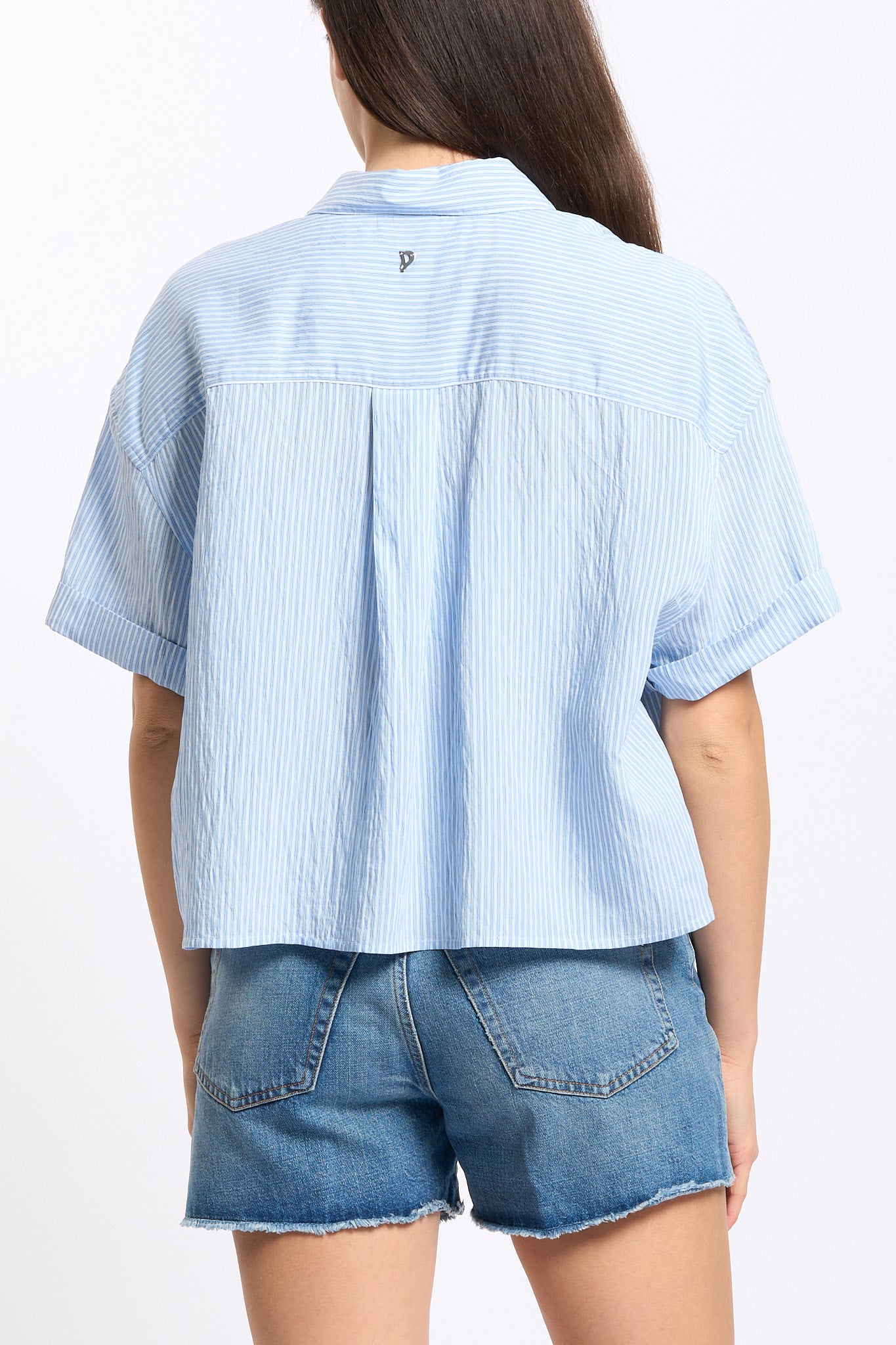 Dondup Camicia a Righe Azzurro Donna-3