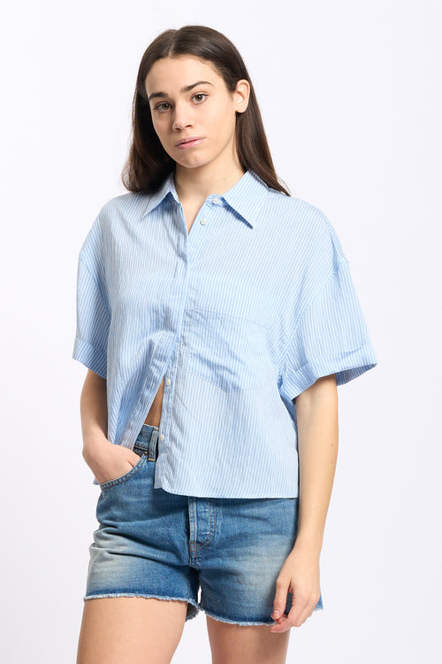 Dondup Camicia a Righe Azzurro Donna
