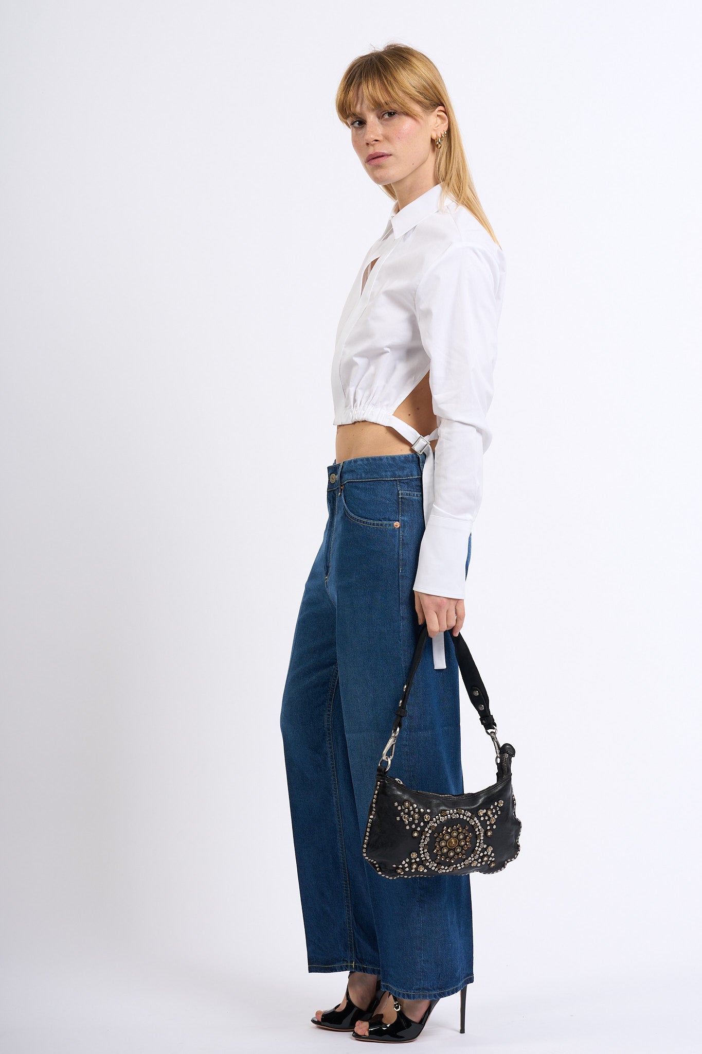 Dondup Camicia con Gancetti Bianco Donna-3