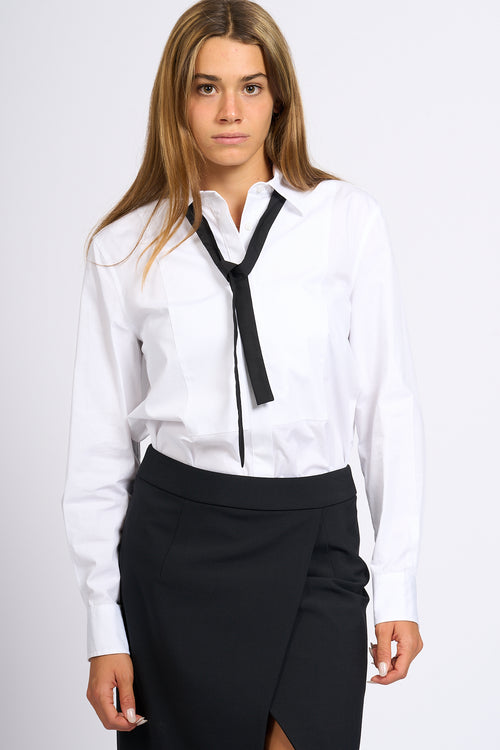 Dondup Camicia con cravattino Bianco Donna