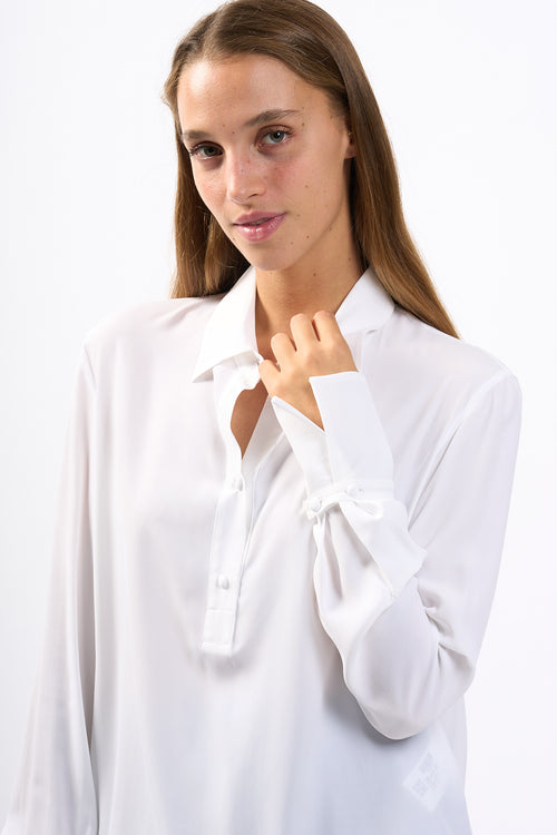 Dondup Camicia in Crepe e Seta Bianco Donna-2