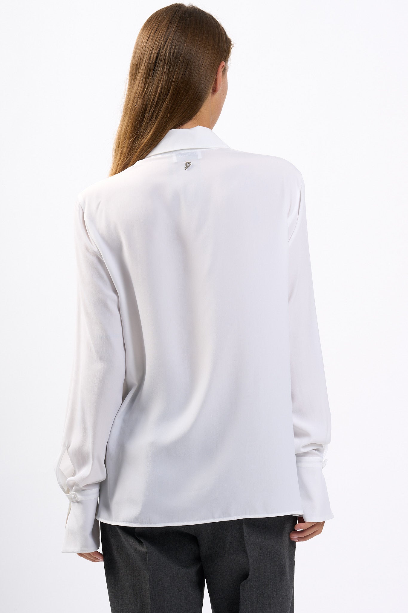 Dondup Camicia in Crepe e Seta Bianco Donna-4