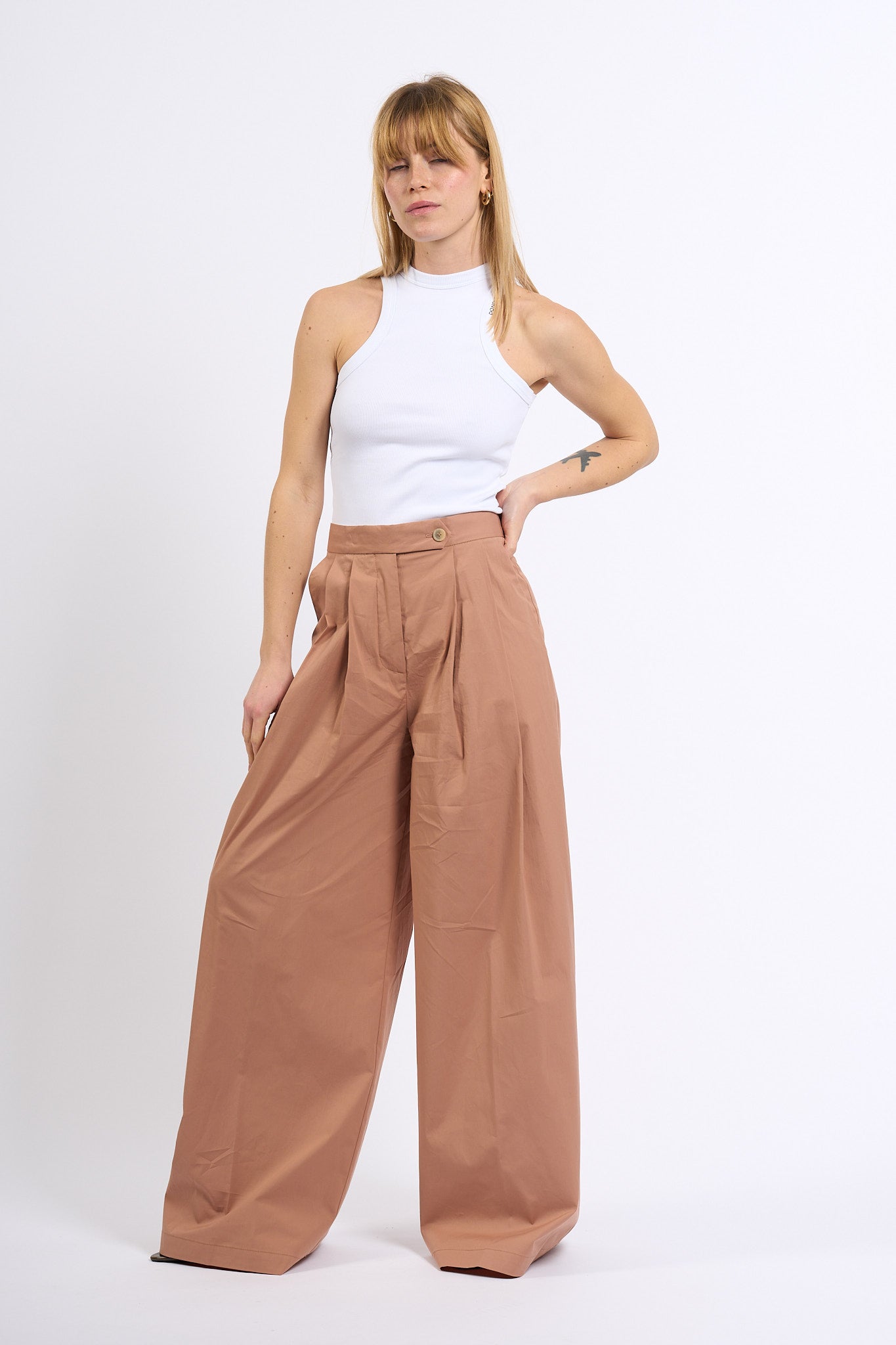 Dondup Canotta a Costine Bianco Donna-3