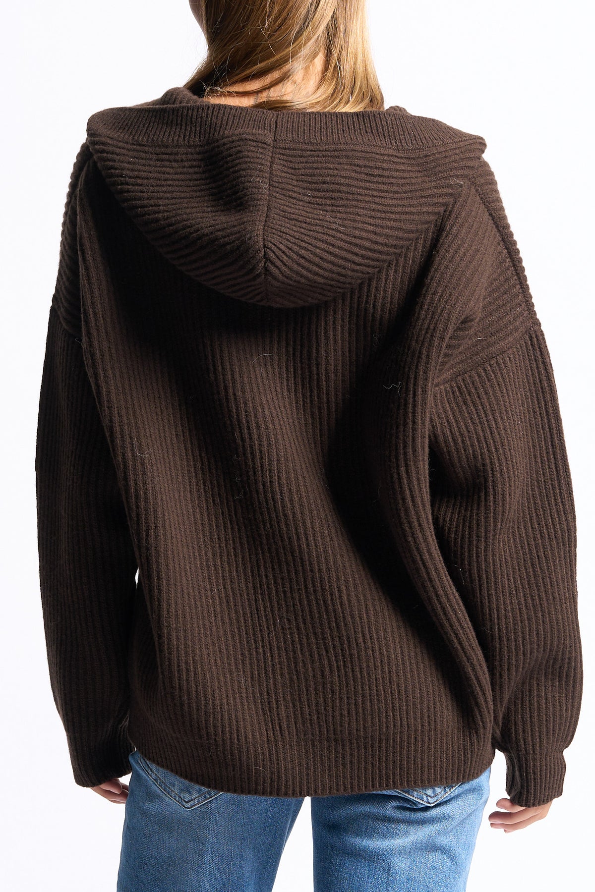 Dondup Cardigan con Cappuccio Marrone Donna-4