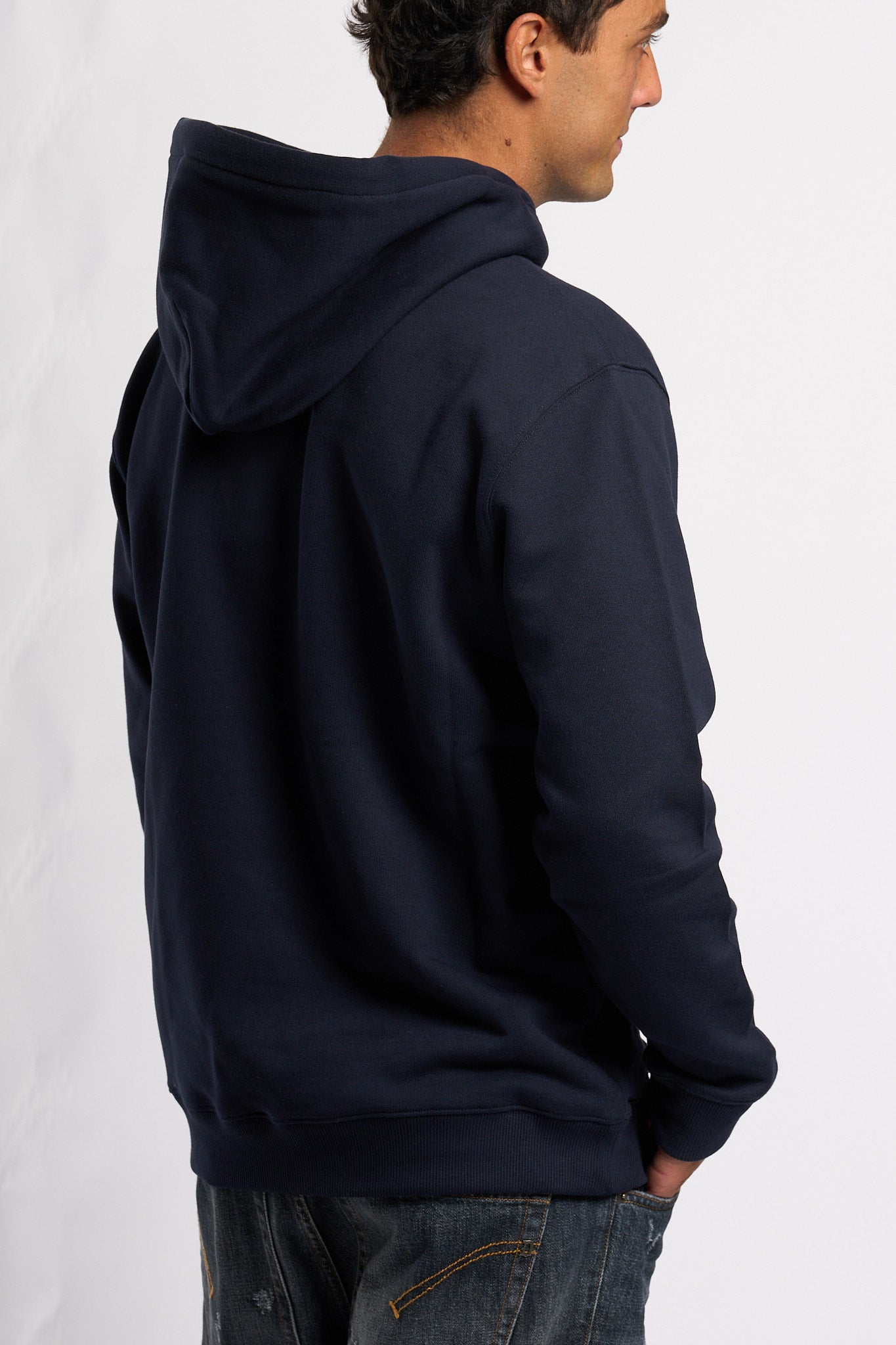 Dondup Felpa Cappuccio Blu Uomo-4