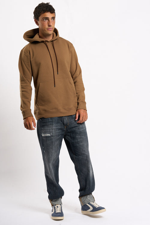Dondup Felpa Cappuccio Caramello Uomo